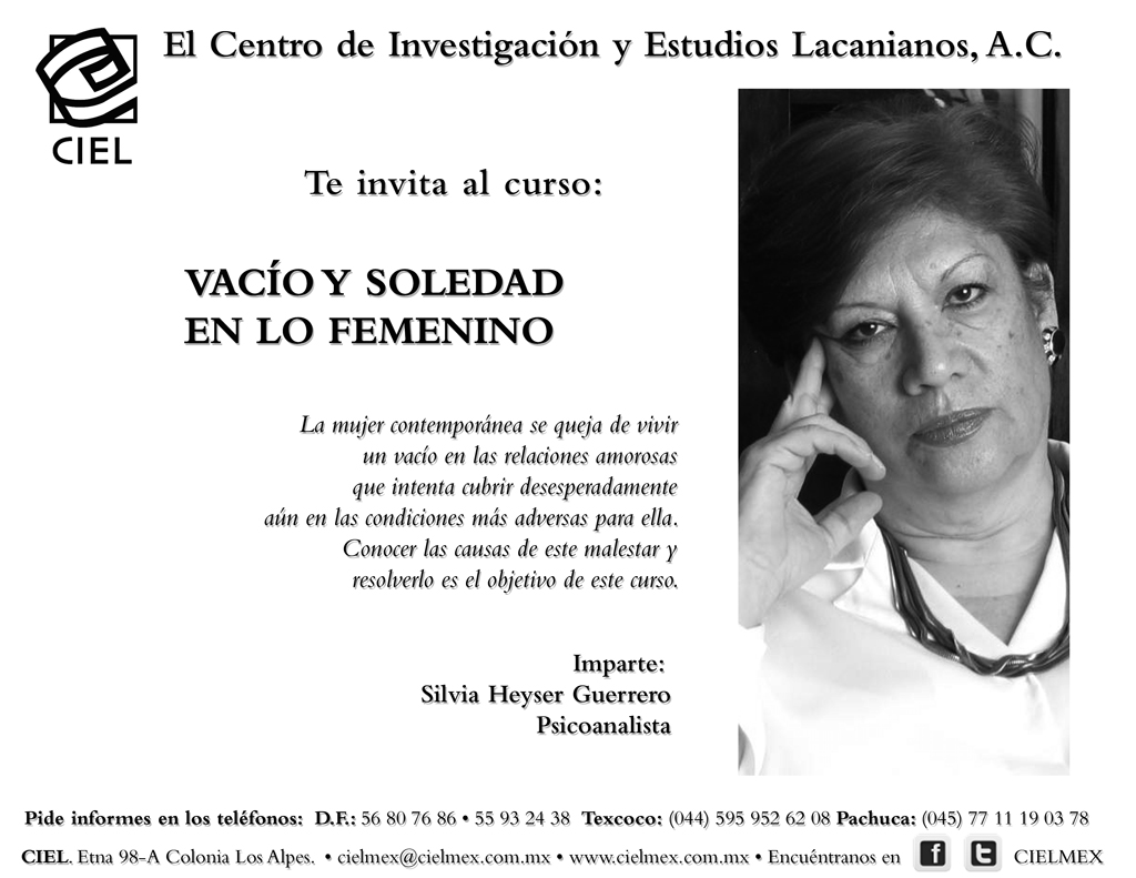 Vacío y soledad en lo femenino Silvia Heyser Guerrero psicoanalista
